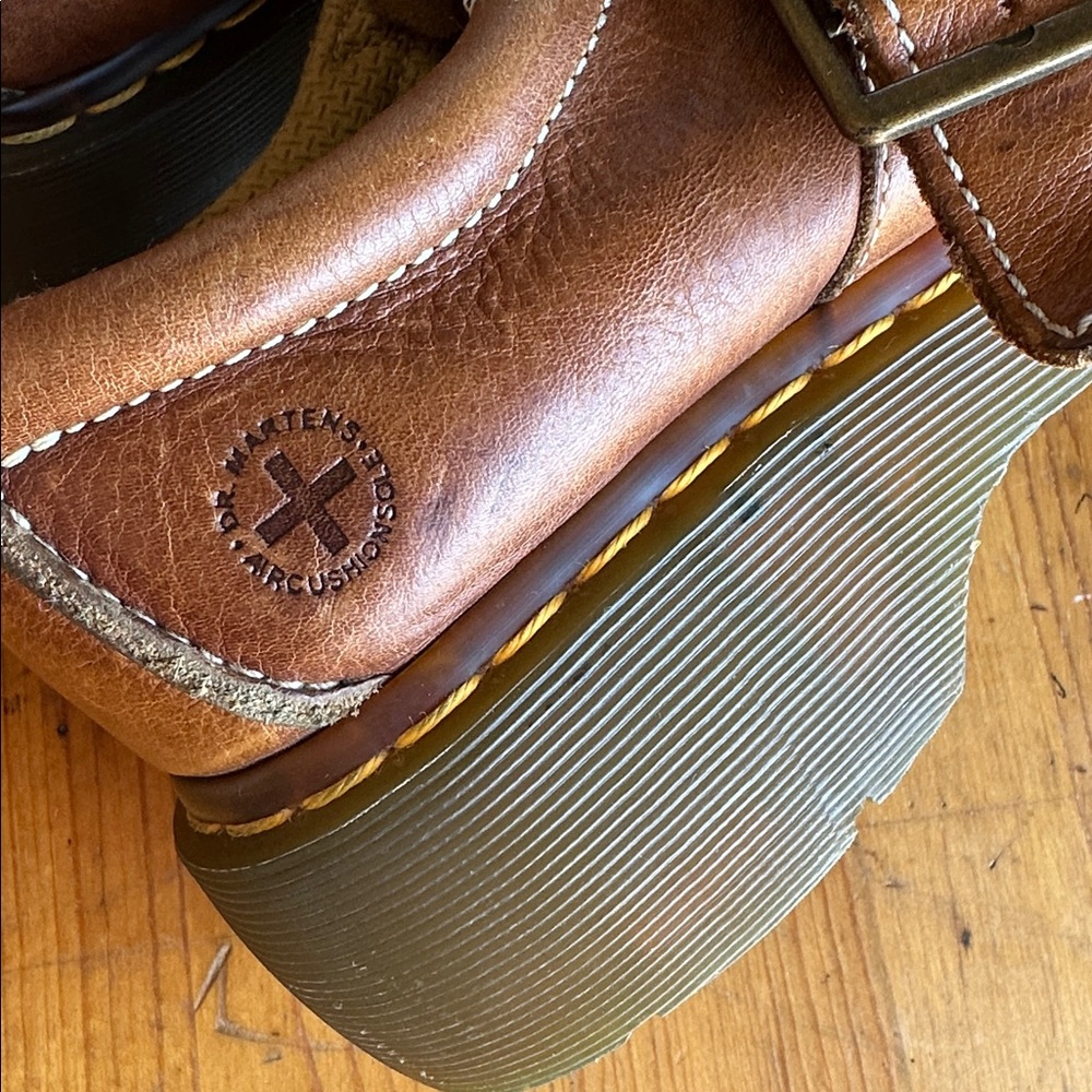 Dr. Martens Brown Leather Buckle Mary Jane Shoes - Picture 7 of 16